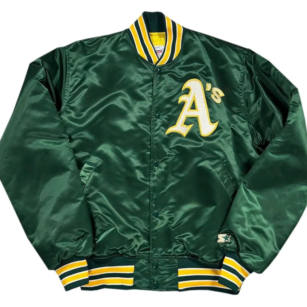 Vintage Starter Oakland Athletics Satin Dugout Jacket (Size L)